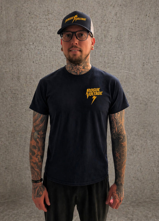 T-shirt logo minimaliste streetwear noir homme – Rogue Voltage