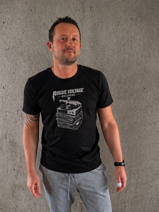 T-shirt streetwear rétro vinyl noir homme – Rogue Voltage