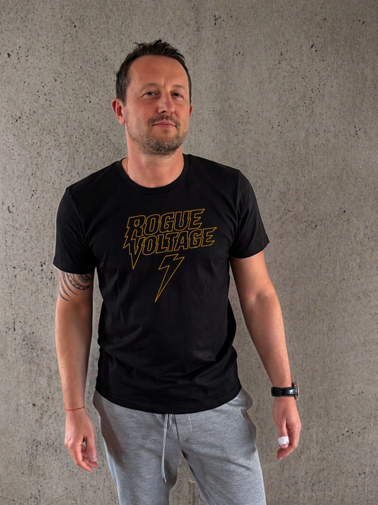 T-shirt streetwear logo outline noir homme – Rogue Voltage
